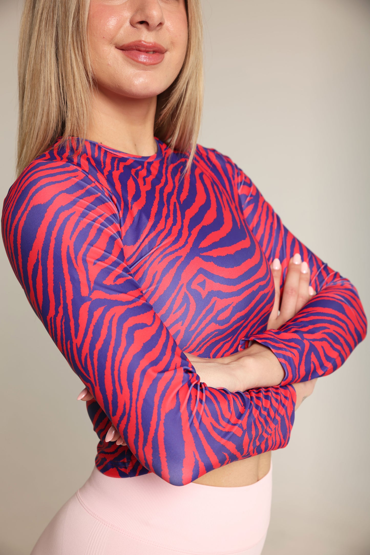 Long Sleeve Zebra Top